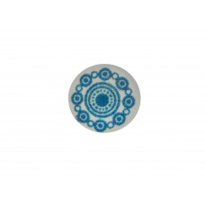 Cabochon Trachtenknopf, weiß-denim blau, 12mm